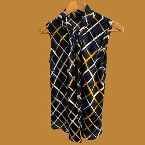 Nine West Sleeveless Tie-Neck Blouse | Size Medium